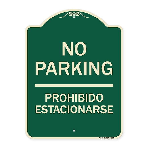 Signmission No Parking Prohibido Estacionarse Heavy-Gauge Aluminum Architectural Sign, 24" x 18", G-1824-23674 A-DES-G-1824-23674 - main